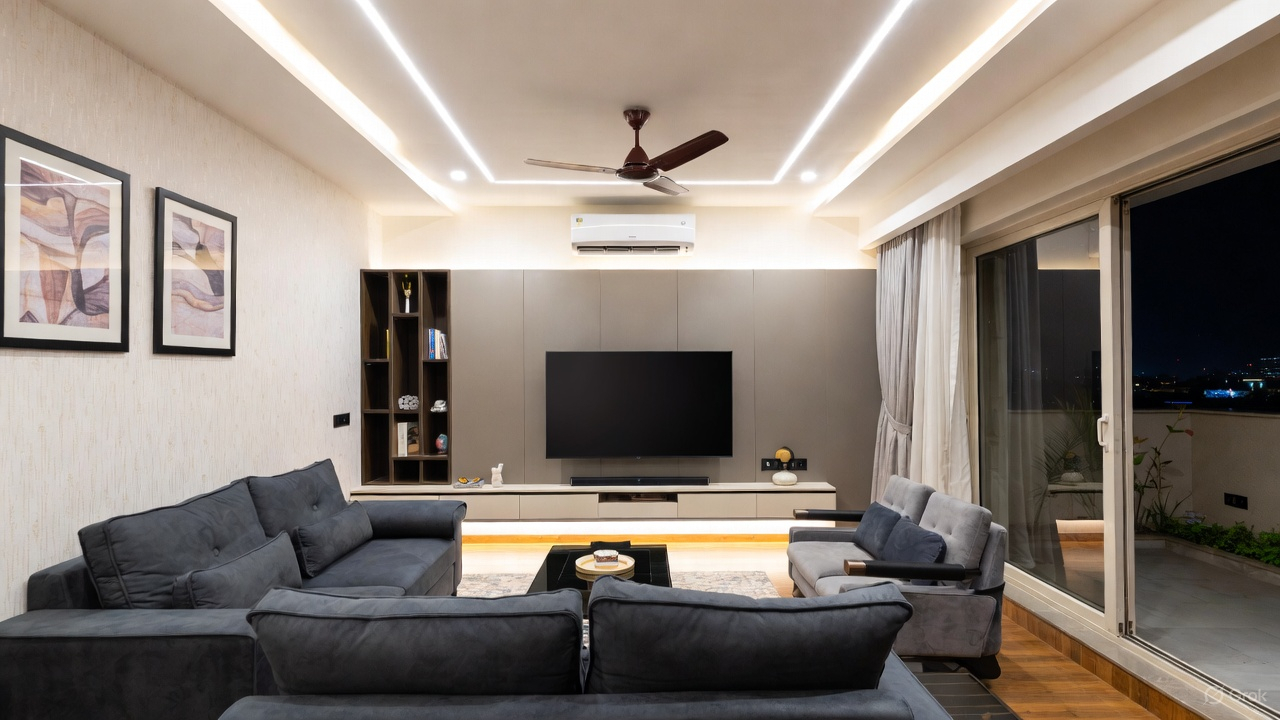 Luxury living room by AMPRO Interiors